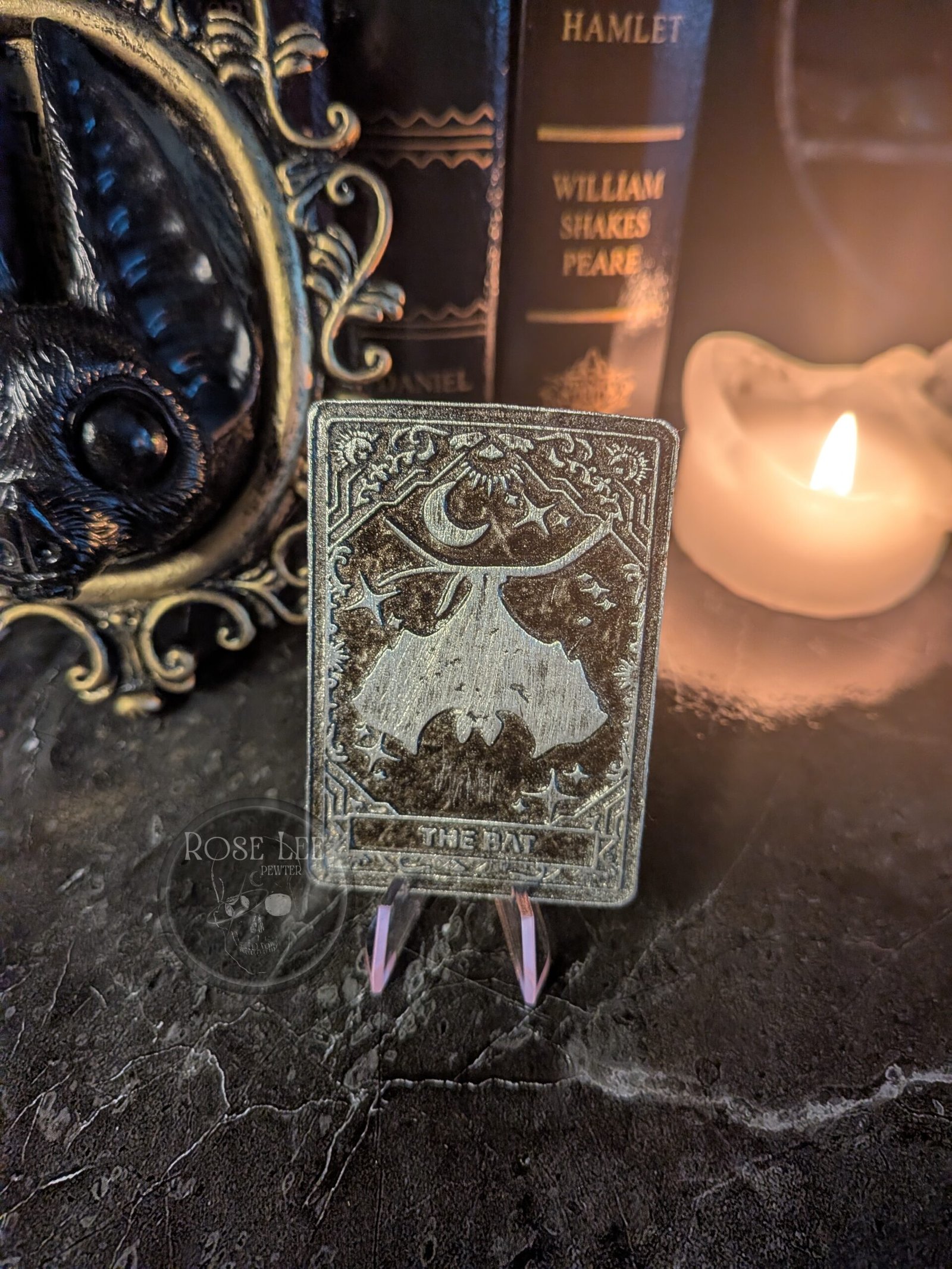 handmade The Bat tarot card