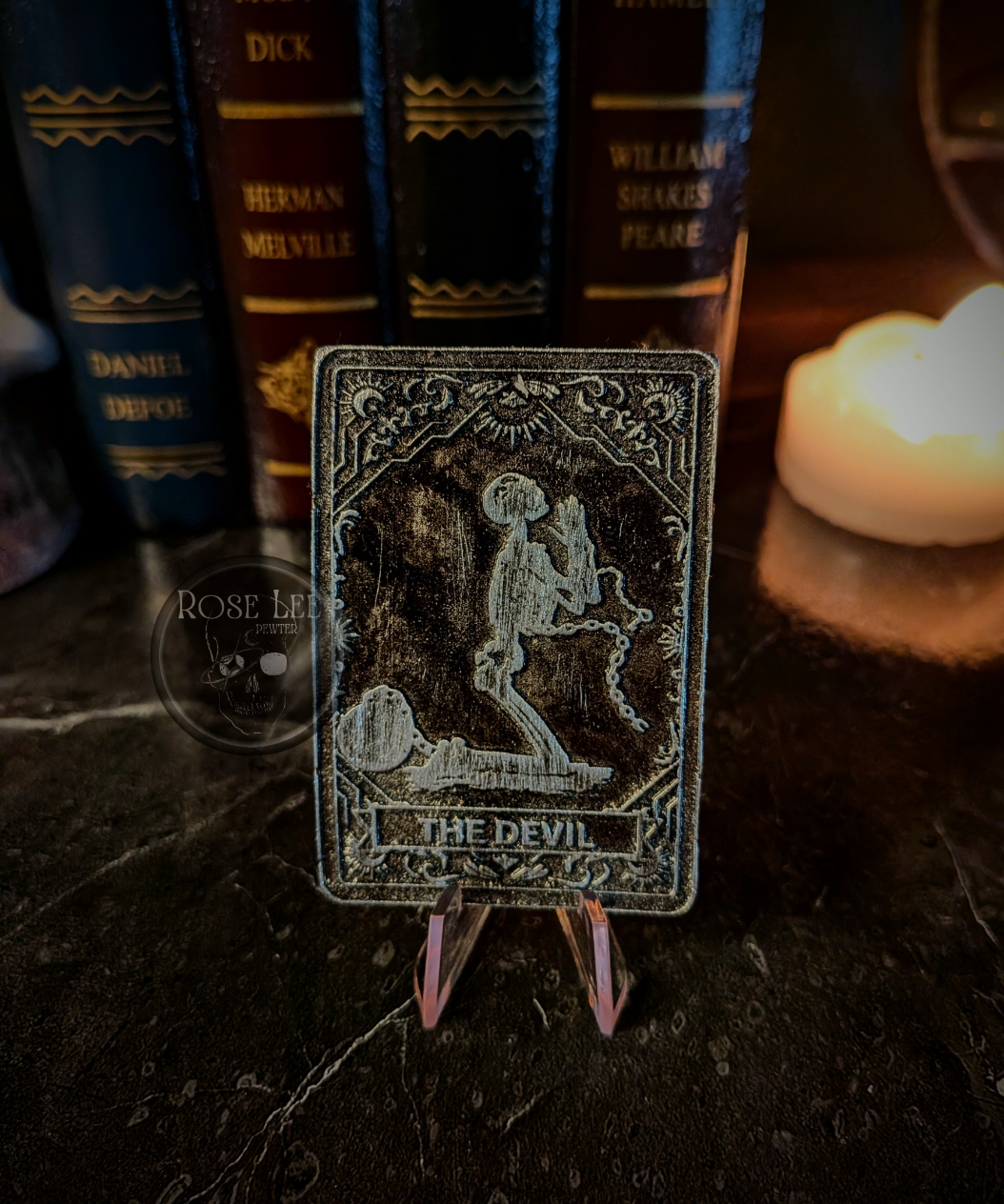 The Devil handmade pewter tarot card