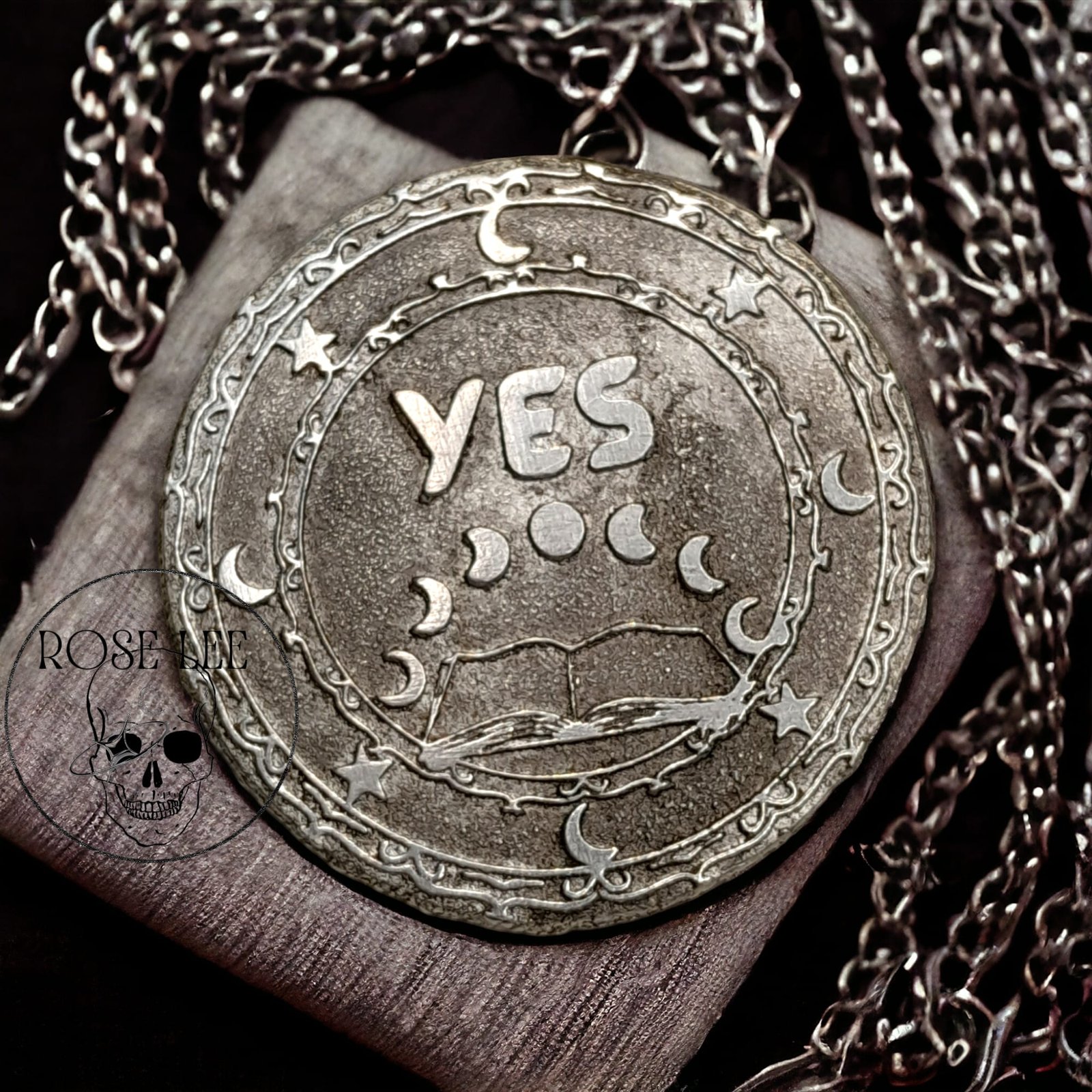 The Oraculum Prophetia pewter fate coin decision maker divination tool Roselee Pewter