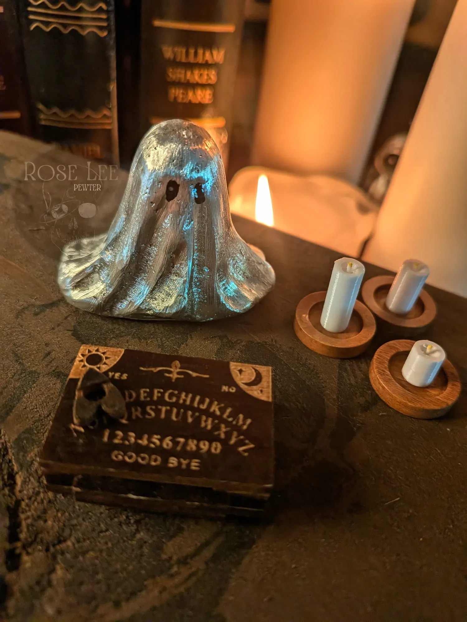 Pewter ghost- Mr Ambrose Crane, handmade ghost figurine