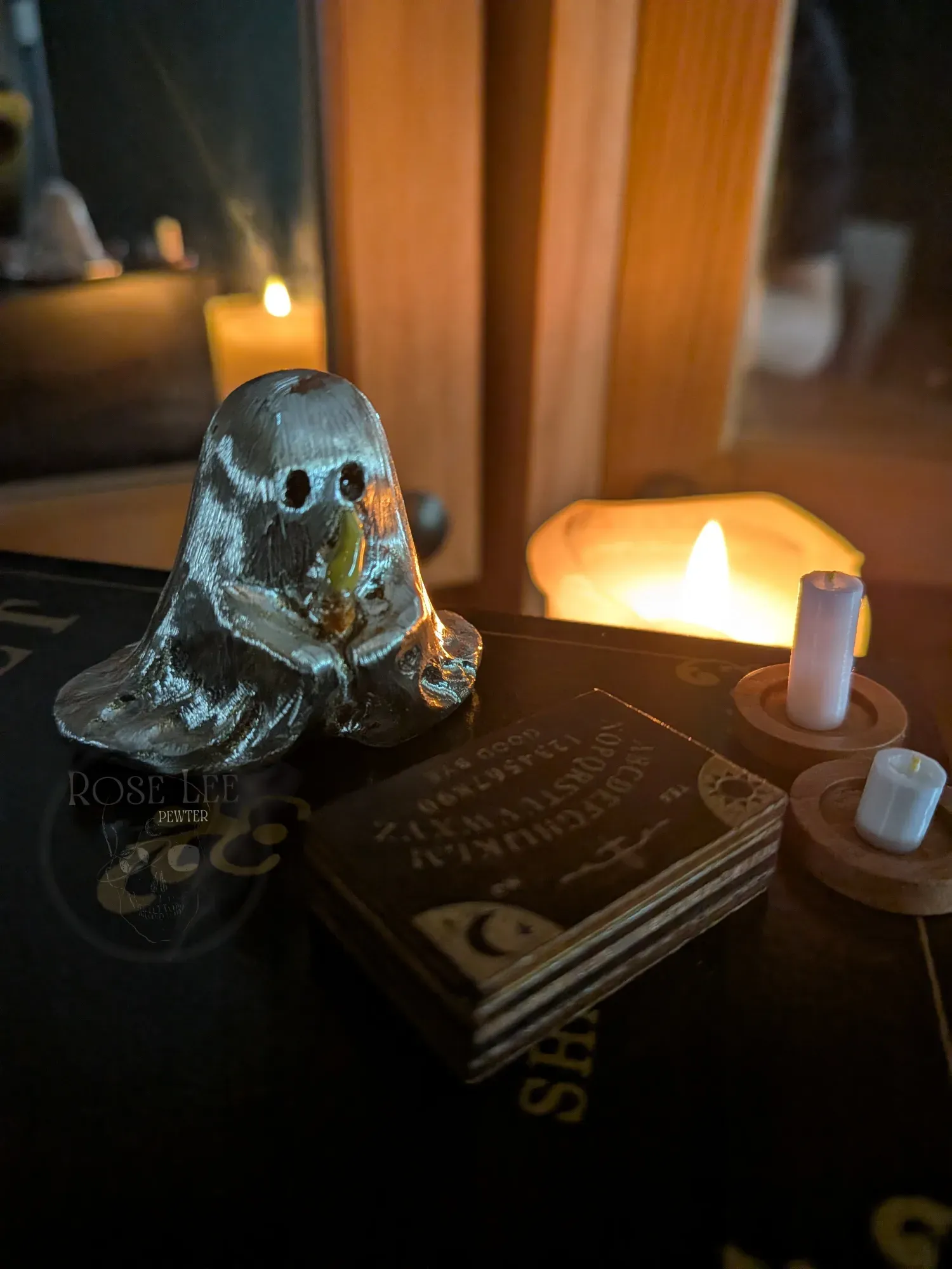 madame verity ghost - seance of 1892, pewter ghost gothic gift